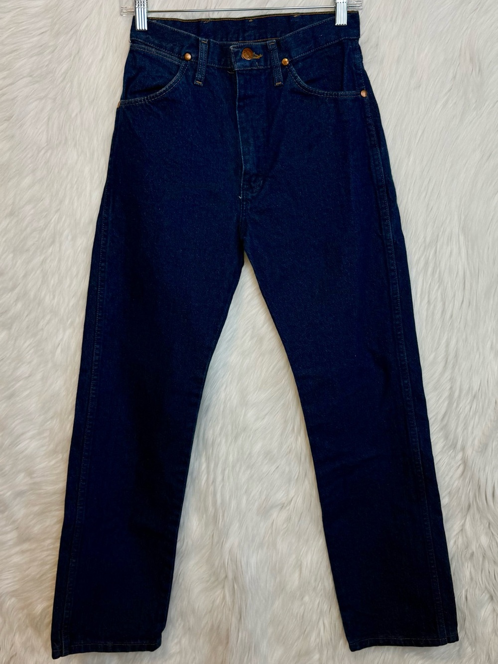 Vintage Wrangler Dark Wash High Rise Mom Jeans Relaxed Fit Western 100% Cotton